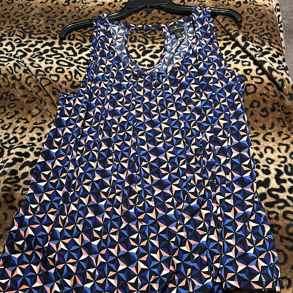Beautiful blue black white and orange shirt